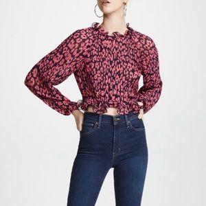 C/MEO COLLECTIVE Pleated Flower Blouse